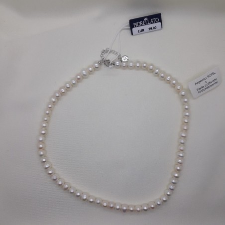 Collana Morellato in argento e perle coltivate  naturalmente . Lunghezza cm 38. Art.sanho1