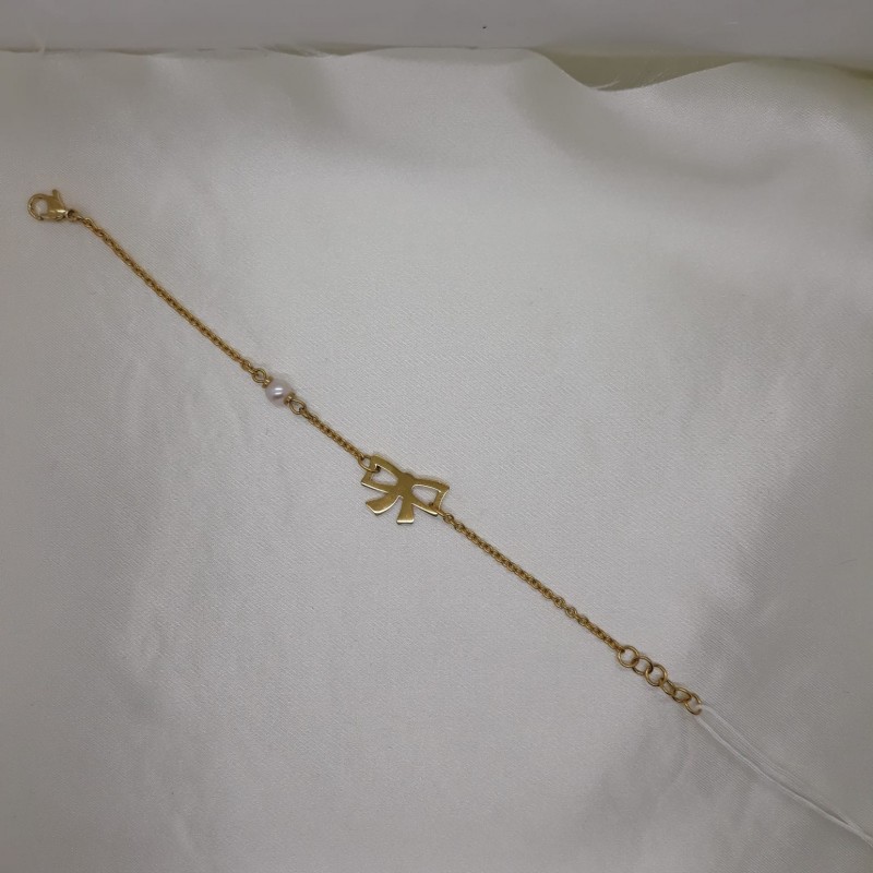 Bracciale   Morellato ,in metallo e perla coltivata naturalmente,    lunghezza cm18  regolabile