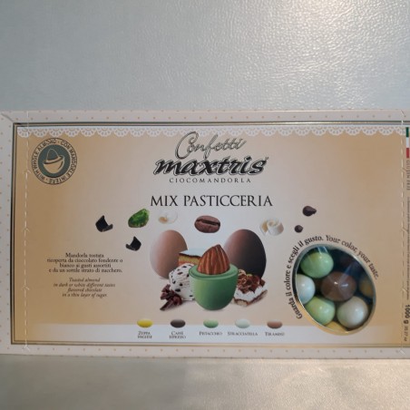 Confetti Cioccomandorla Mix Pasticceria,   Mandorla Tostata ricoperta da cioccolato fondente o bianco ai gusti assortiti.    Kg1