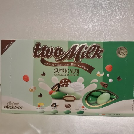 Confetti Sfumati Verde con cioccolato bianco, fondente e al latte ai gusti assortiti. Kg 1