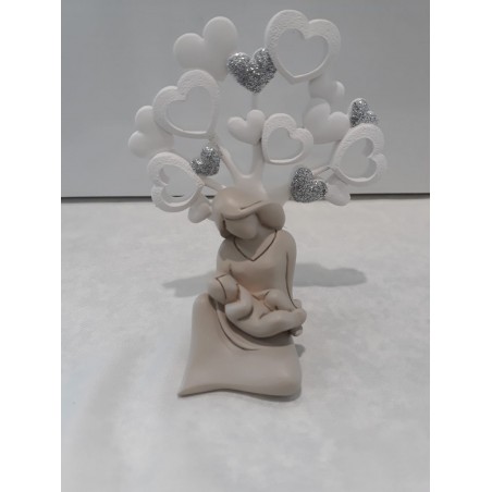 Marernita' albero in polvere di marmo Made in Italy,   cm 10 x 7 x 12   completo di scatola.