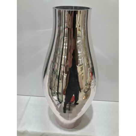 Vaso Cristalleria Europa , in vetro e argentato    cm  20 x 50