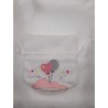 Sacchettino in tessuto con palloncini rosa ricamato , cm  6,5x 11,5