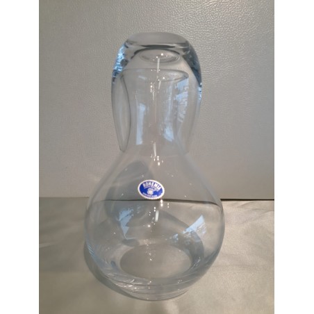 Bottiglia con bicchiere ,  in vetro di Bohemia     cm 13 x 22.
