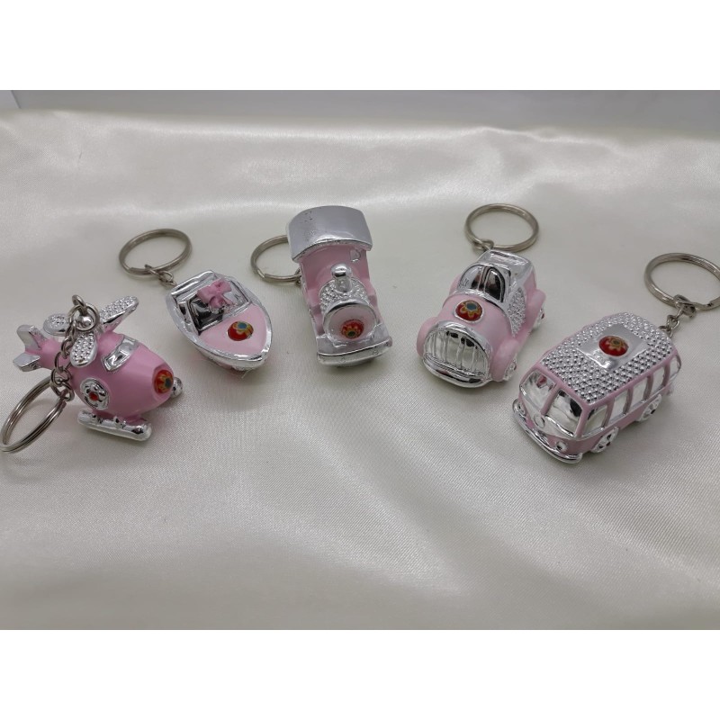 Porta chiave in polvere di marmo , colore rosa e argentato,  cm 4,5 x 2,5 x 2,5   modelli assortiti