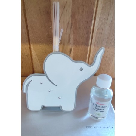Diffusore Elefante in metallo, cm 13,5 x 10,5. completo di astuccio e essenza