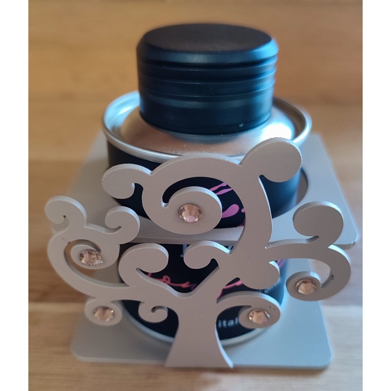 Albero della vita in metallo + 0,10 l di olio extravergine di oliva completo di astuccio Albero della vita in metallo + 0,10 l di olio extravergine di oliva completo di astuccio