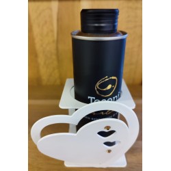 Cuore porta olio in metallo cm 7,5 x 17,5 +Olio extravergine di oliva 0,25 L completo di astuccio