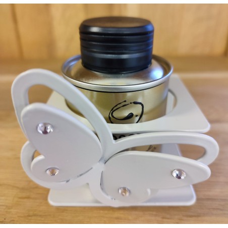 Farfalla porta olio in metallo  cm 7,5 x 9,5 +olio extravergine di oliva 0,10L  completo di astuccio