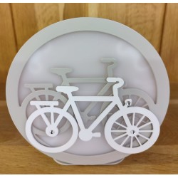 Lampada bicicletta in metallo e plexiglass cm.D 17 completa di astuccio  made in Italy